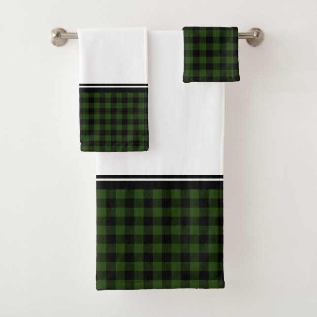 Plaid de buffle noir et vert (En situation)