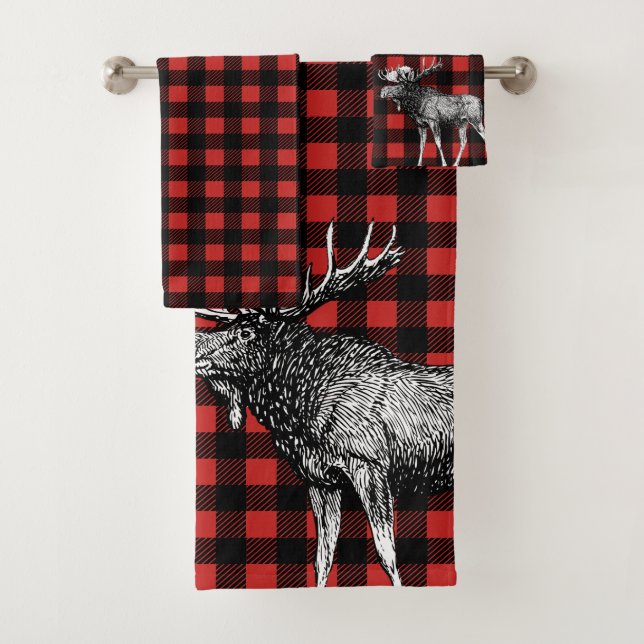 Plaid de contrôle de Buffalo rouge et noir (En situation)