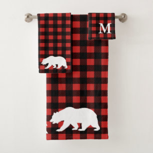 Plaid de contrôle de Buffalo rouge et noir d'ours