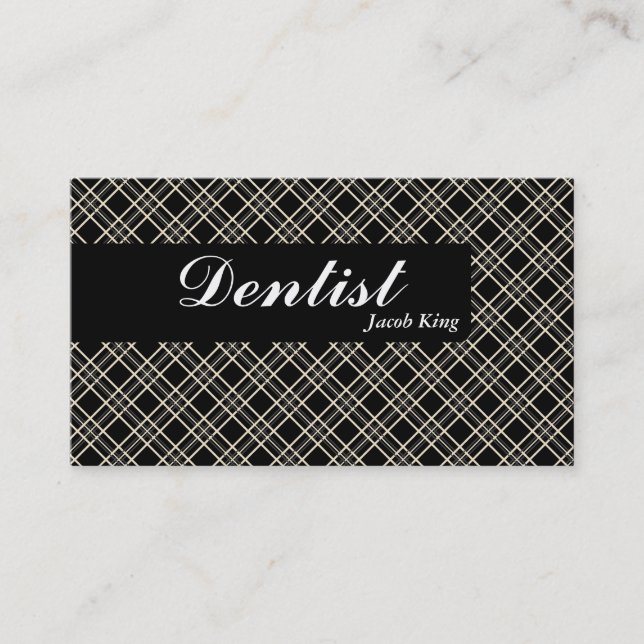 Plaid de noir de carte de visite d'orthodontiste (Devant)