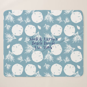 Plaid de plage motif dollar de sable bleu