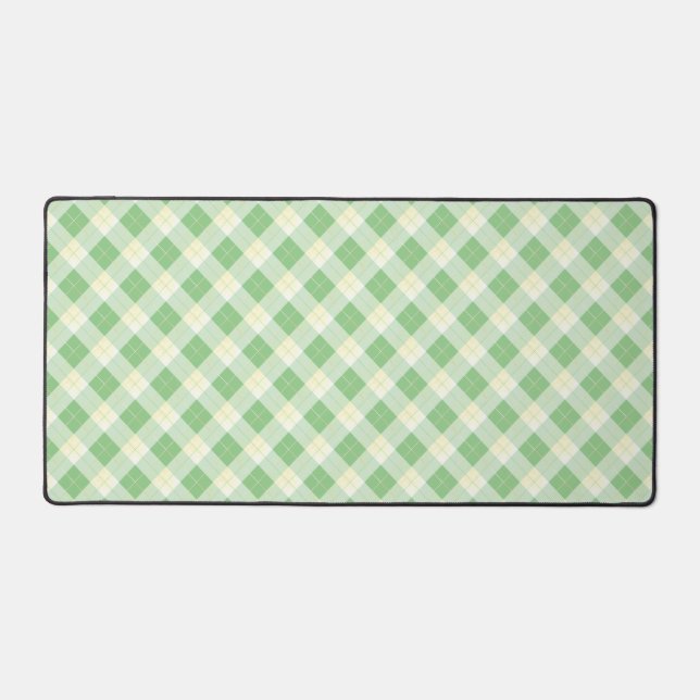 Plaid de style pique-nique jaune et vert rustique (Recto)