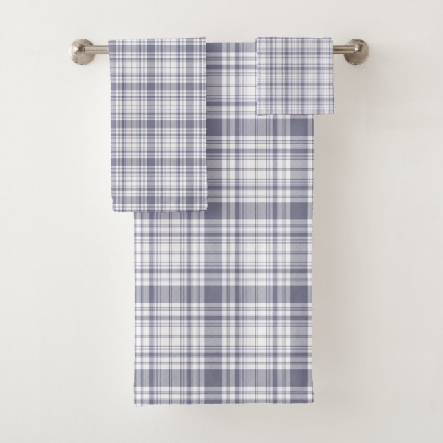 Plaid de tartan no. 61 pourpre et de blanc (En situation)