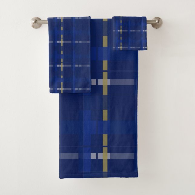 plaid en bleu sur blues, or & argent (En situation)