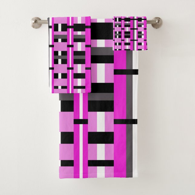 Plaid en rose, noir et gris (En situation)