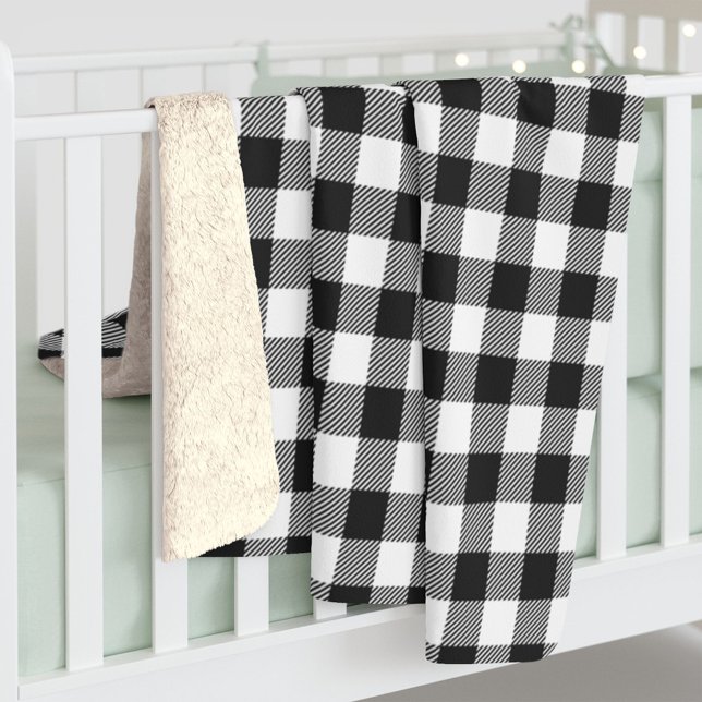 Plaid En vichy Black White Anniversaire (Créateur téléchargé)