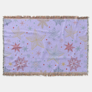 "Plaid Étoilé Pastel Tissu Couverture de Jeté