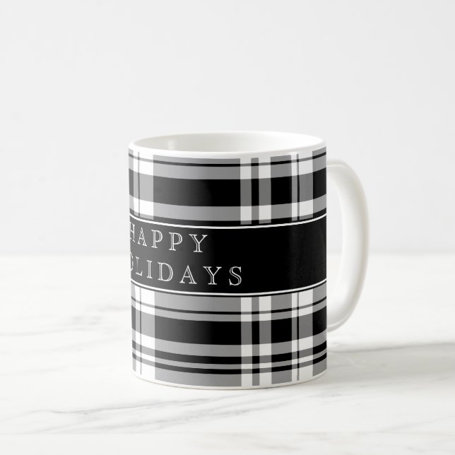 Plaid Happy Holidays Coffee Mug (Devant droit)