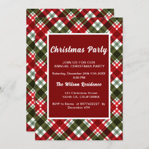Plaid Modern légant Noël fêté Invitation
