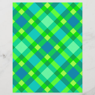 Plaid Moderne Milieu du Siècle, Vert Jade & Turquo