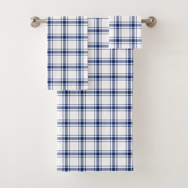 Plaid Nautique Bleu et Blanc (En situation)