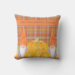 Plaid orange Gnome avec Coussin extérieur citrouil