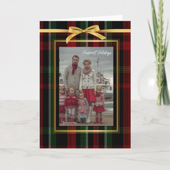 Plaid plié carte de vacances classique festive (Devant)