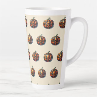 Plaid Pumpkin Halloween Latte Coffee Mug