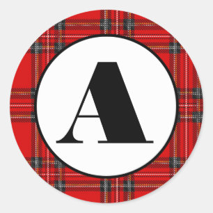 Plaid rouge - autocollant de cercle