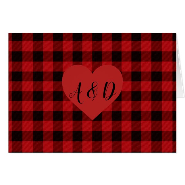 Plaid rouge et noir de campagne avec détails en fo (Devant horizontal)
