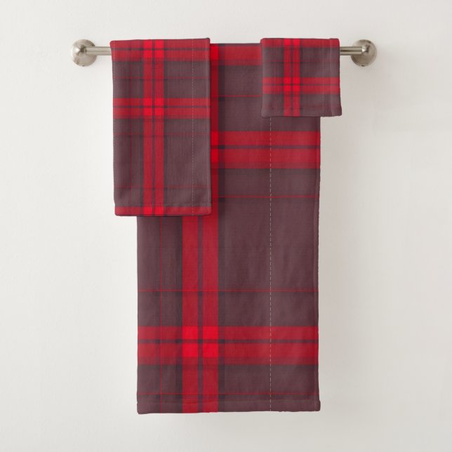 Plaid Rouge traditionnel Tartan Collection moderne (En situation)