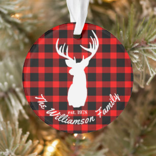 Plaid Rustique Deer Antlers