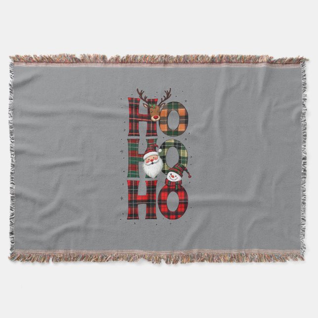 • Plaid rustique Ho Ho Ho Santa couverture en moll (Devant)