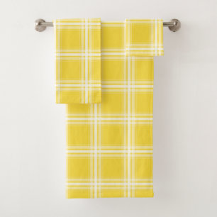 Plaid simple en citron jaune et blanc