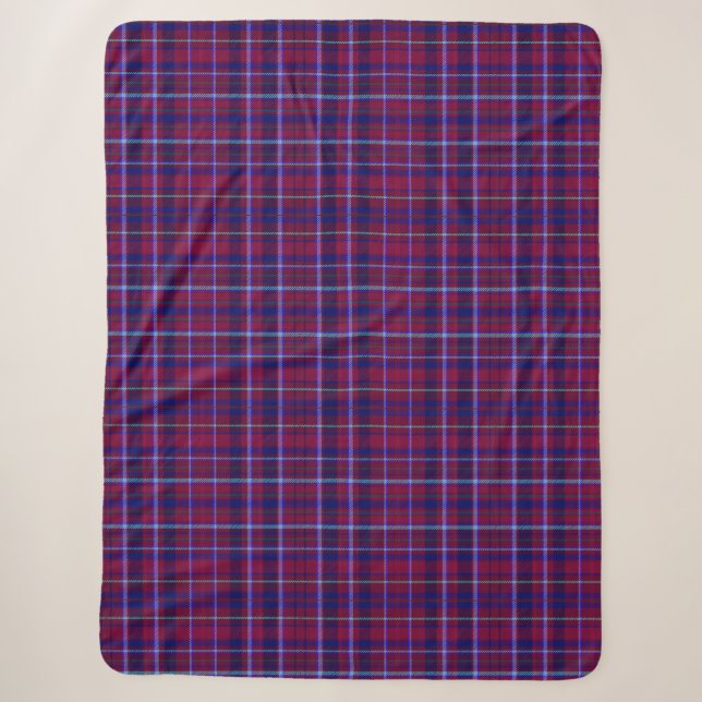 Plaid Tarten Maroon et bleu (Devant)