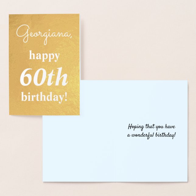 Plain Gold Foil 60e carte de voeux d'anniversaire (Affichage)