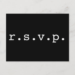Plain, Minimalist & Basic "r.s.v.p." Carte postale