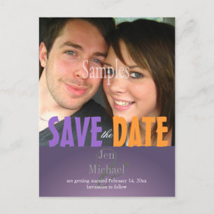 Plain, Plum Save the Date, cartes postales photo,
