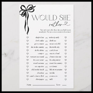 Plairait-elle Black Bow Fête des mariées Jeu
