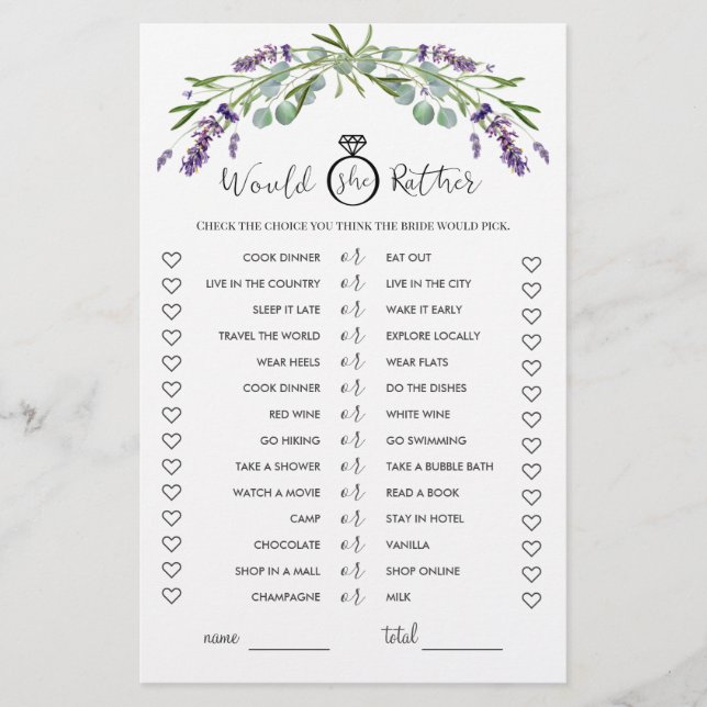 Plairait-elle Eucalyptus Lavender jeu nuptiale (Devant)