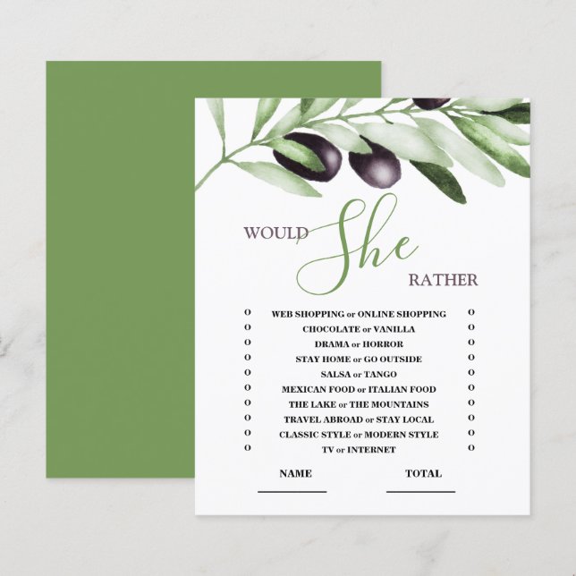 Plairait-Elle Olive Branche Fête des mariées Jeu (Devant / Derrière)