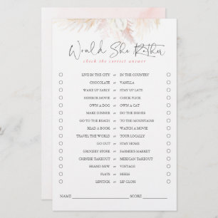 Plairait-Elle Pampas Grass Bride Jeu