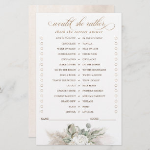 Plairait-Elle Pampas Grass Bride Jeu