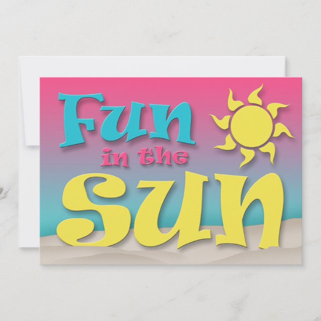 Plaisir au soleil - Plage fêtes Invitations (Devant)