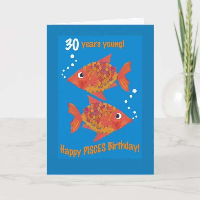 Plaisir Goldfish Poissons 30e Anniversaire Carte (Devant)