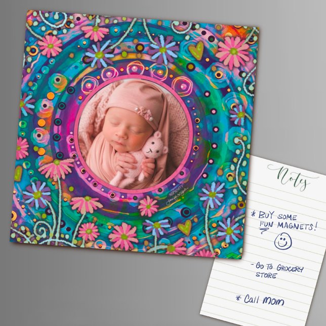 Plaisir Joli Photo Famille Coloré Floral (Créateur téléchargé)