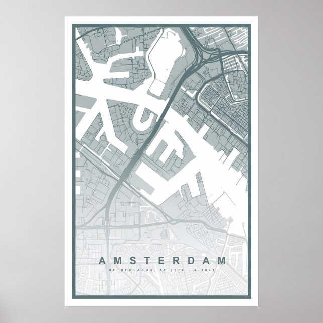 Plan d'Amsterdam Impression 8 COULEURS DISPONIBLES (Devant)