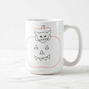 Plan de dessin Chat dans une Citrouille Mugs d'Hal