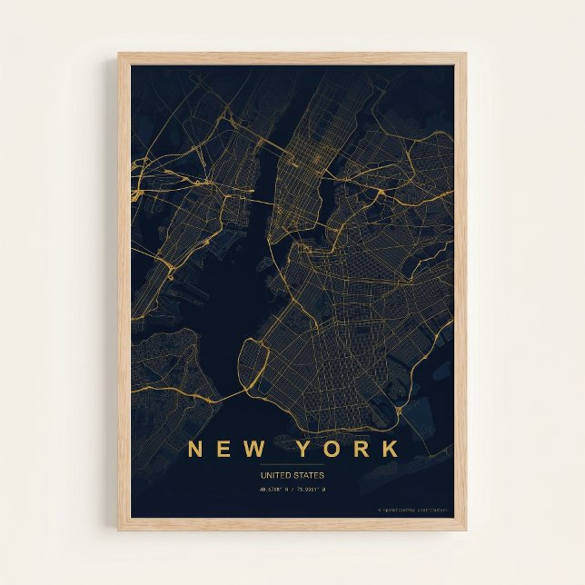 Plan de la ville de New York  Affiche de street ar (Créateur téléchargé)