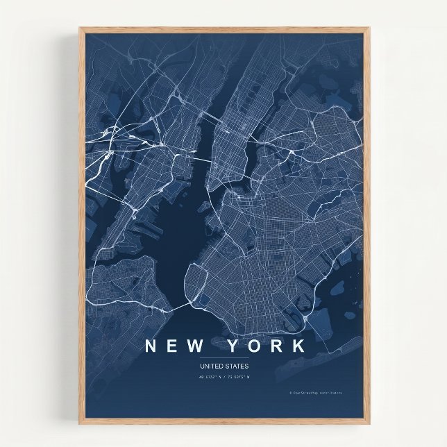 Plan de la ville de New York NYC affiche d'art mur (Créateur téléchargé)