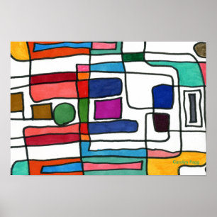 "Plan de la ville" Design par Carolyn Fagg Poster