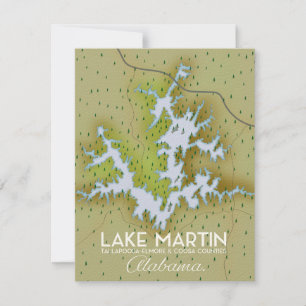 Plan de l'affiche de voyage du lac Martin Alabama.
