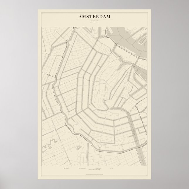 Plan de rue d'Amsterdam Poster (Devant)