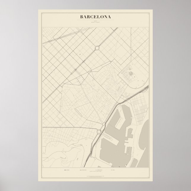 Plan de rue de Barcelone Poster (Devant)