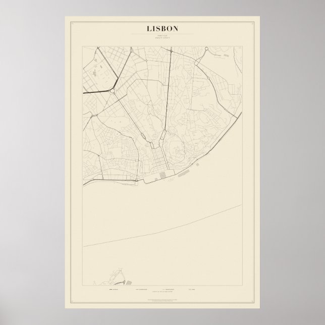 Plan de rue de Lisbonne Poster (Devant)