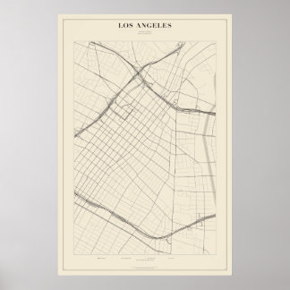 Plan de rue de Los Angeles Poster