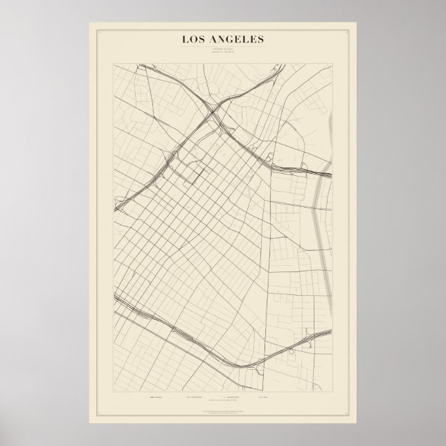 Plan de rue de Los Angeles Poster (Devant)