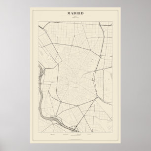 Plan de rue de Madrid Poster