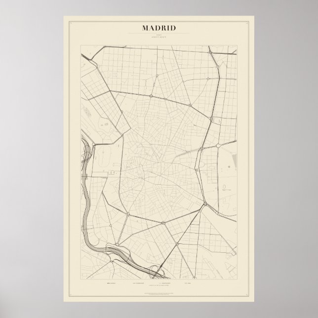 Plan de rue de Madrid Poster (Devant)