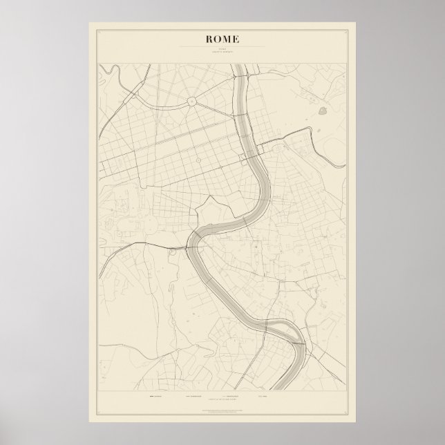 Plan de rue de Rome Poster (Devant)